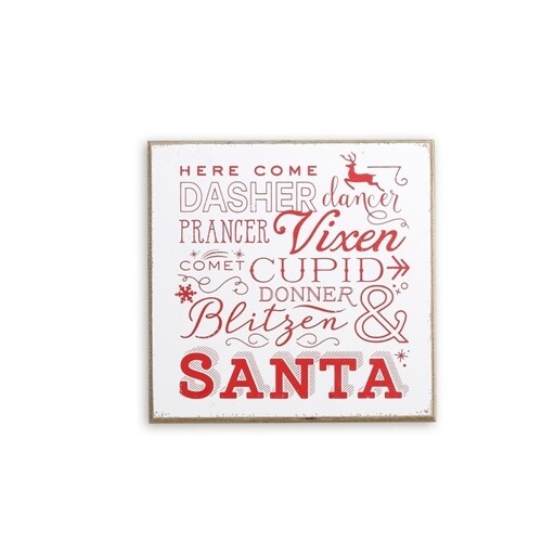 Reindeer and Santa Wood Sign+