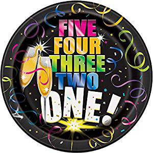 Unique Glitzy New Year 9&quot; Plates 8ct+