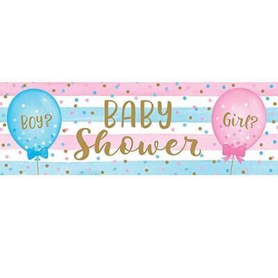 Gender Reveal Balloons Giant Party Banner+
