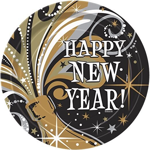 New Year Burst 7&quot; Dessert Plates 8ct+