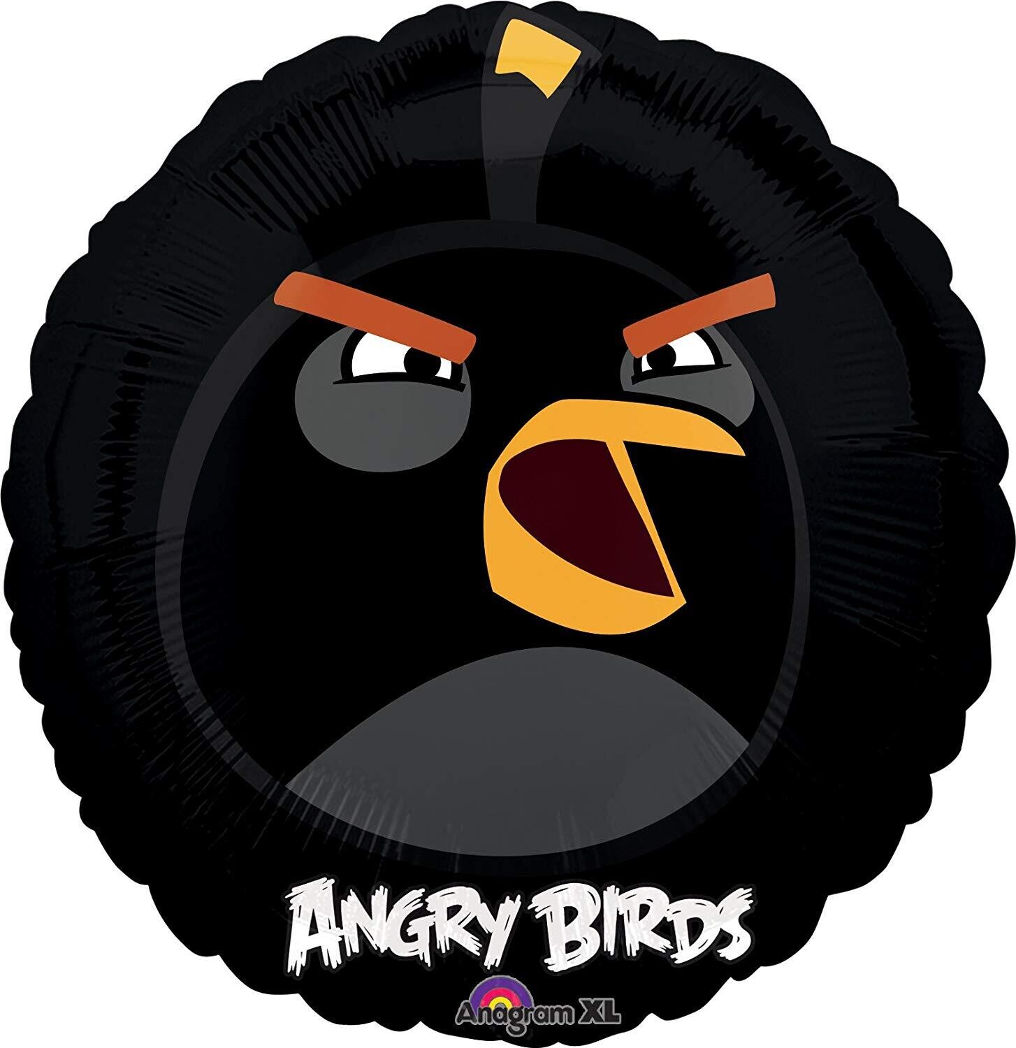 18” Angry Birds Black Mylar Balloon+