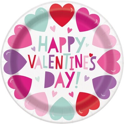 Smiling Hearts 9&quot; Dinner Plate 8ct+