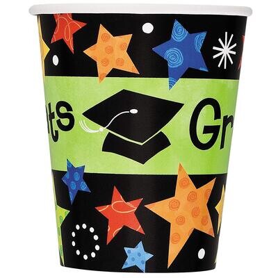 Grad Stars 9oz Cups 8ct+