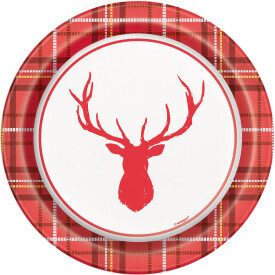 Plaid Deer Christmas 7&quot; Dessert Plates 8ct+