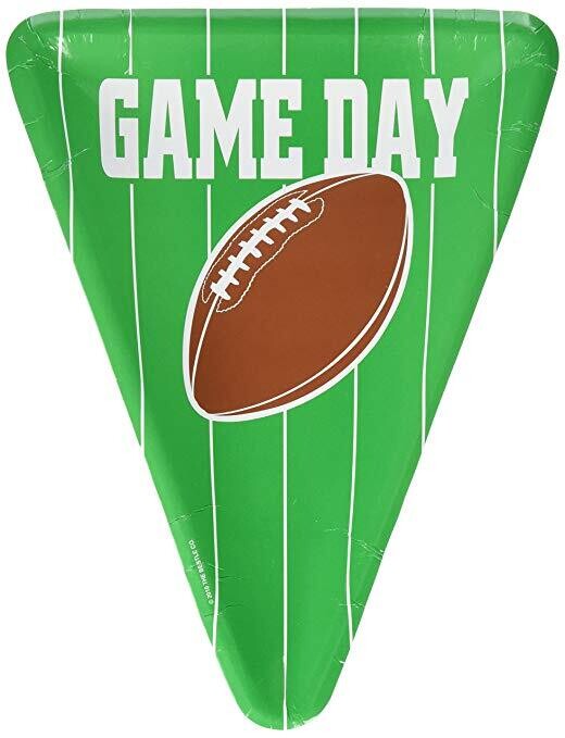 Football Game Day Pizza Shape Plates 8ct AMZ+