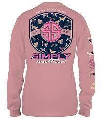 Simply Southern Long Sleeve Pup Logo Crepe Adult XXL+