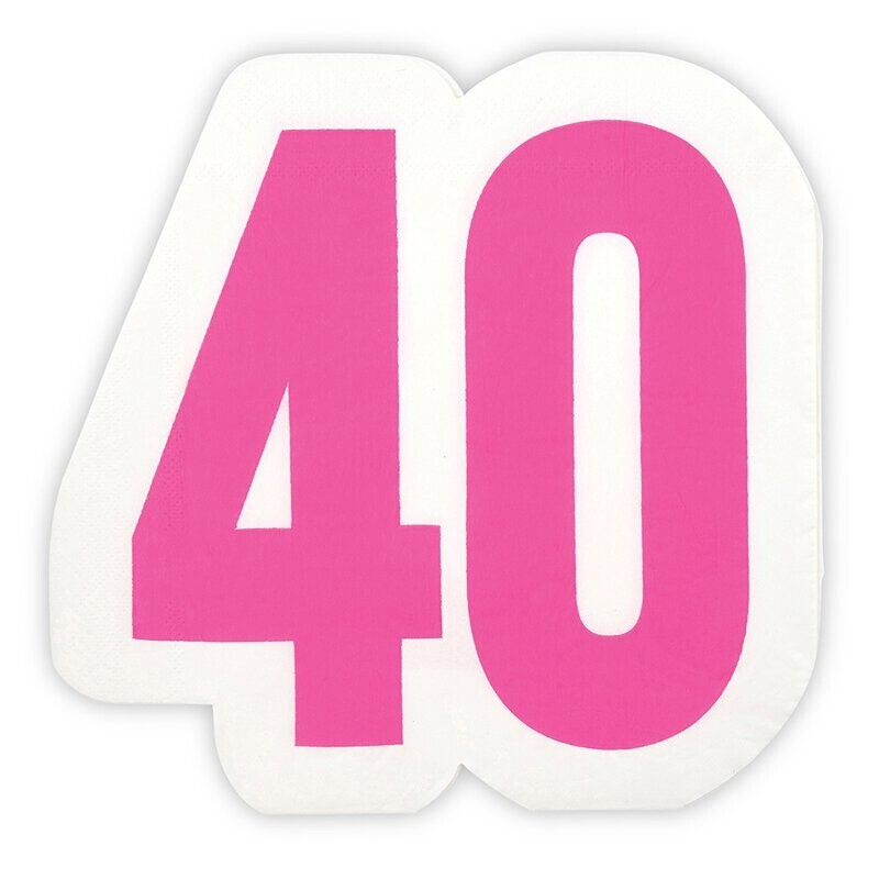 Large 40th Birthday Jumbo Shaped Napkins+