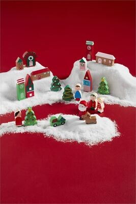 Christmas Village Wood Toy Set AMZ+