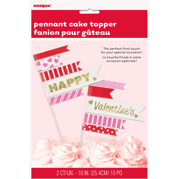 Valentine Pennant Cake Toppers 2ct AMZ+