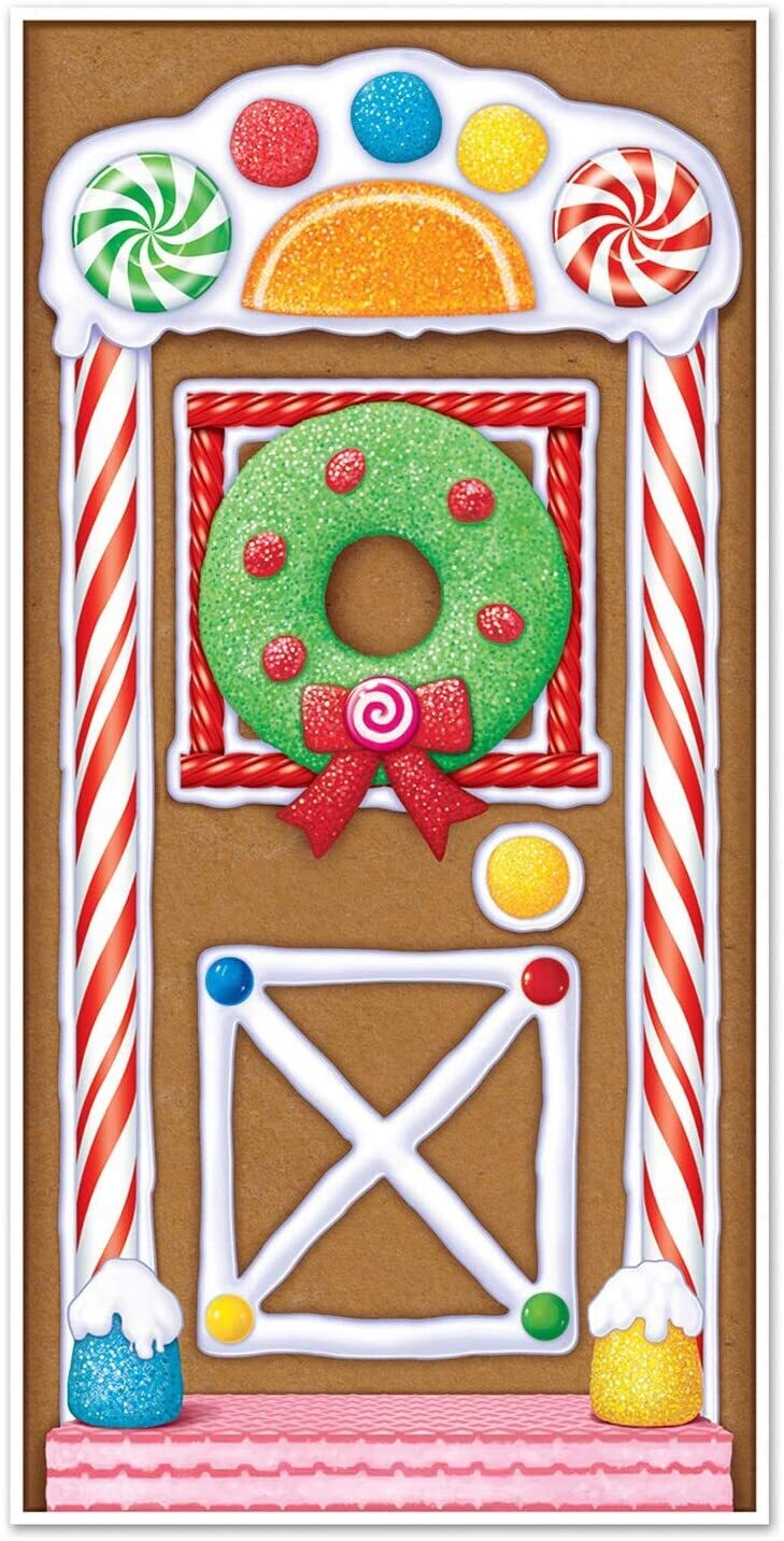 Gingerbread House Door Cover AMZ+