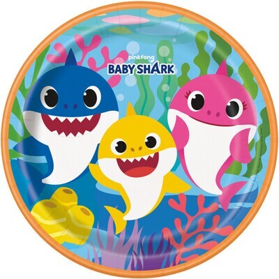 Baby Shark 9&quot; Plates 8ct+