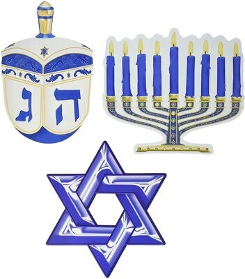 Hanukkah Cutouts 3ct AMZ+