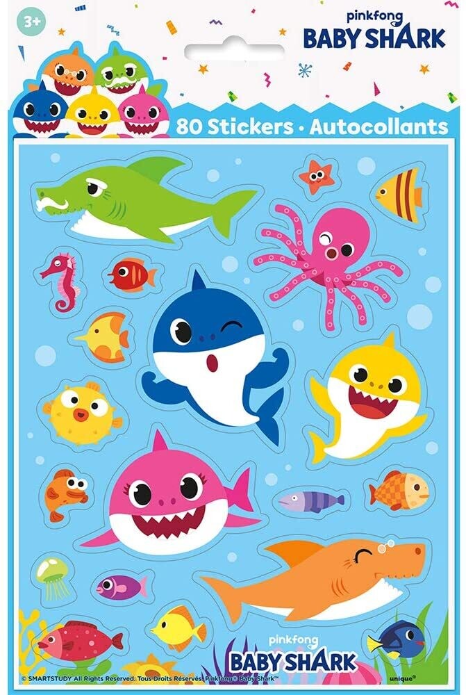 Baby Shark Stickers 4 sheets+