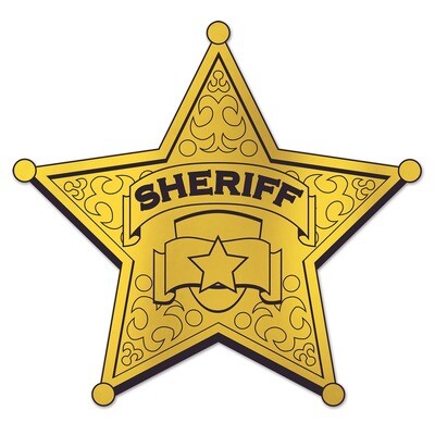 Gold Sheriff Badge Cutout AMZ+