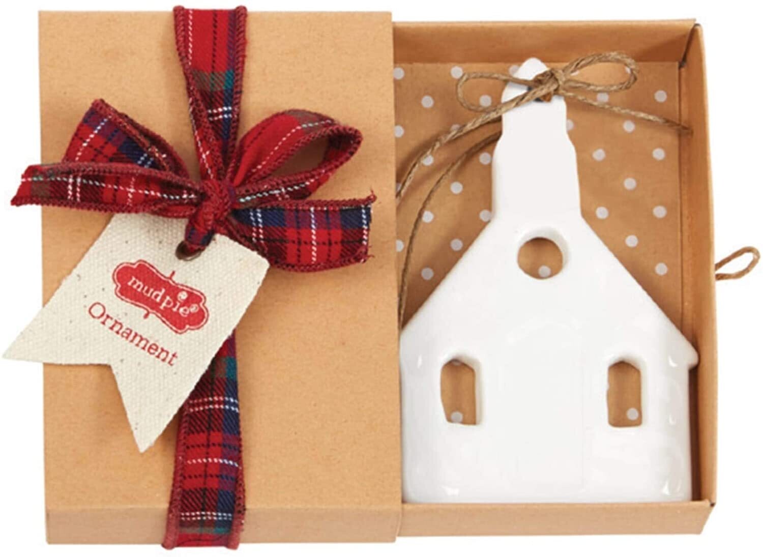 Ceramic Church Christmas Ornament AMZ+