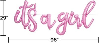 It's a Girl Air Filled Balloon Banner AMZ+