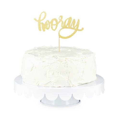 Gold Hooray Paper Cake Topper+