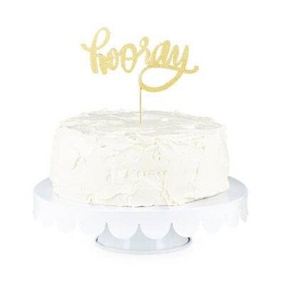 Gold Hooray Paper Cake Topper+