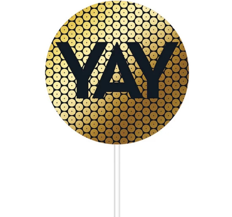 Gold Sequin Cake Topper+