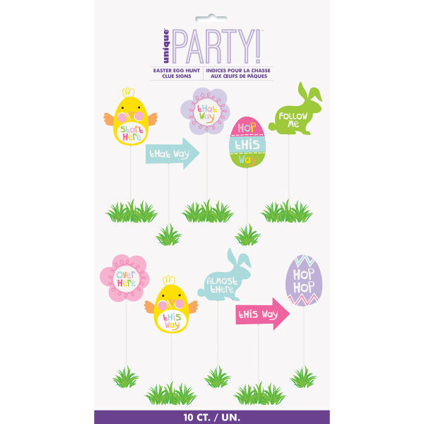 Easter Egg Hunt Clue Signs 10ct AMZ+
