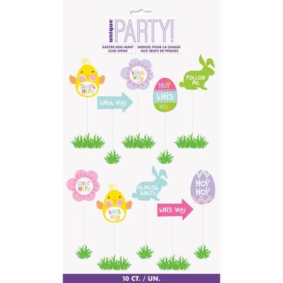 Easter Egg Hunt Clue Signs 10ct AMZ+