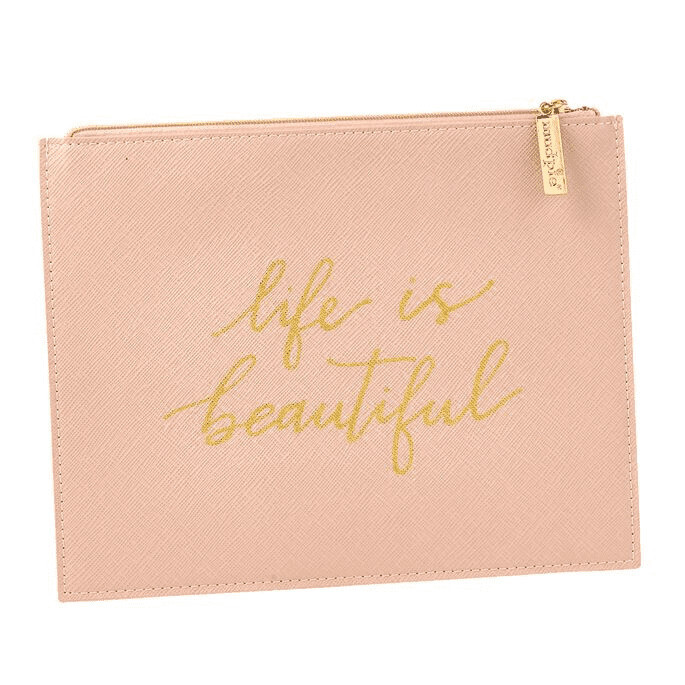 Life is Beautiful Pink Pouch+