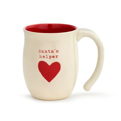 Santa&#39;s Helper Heart Coffee Mug AMZ+