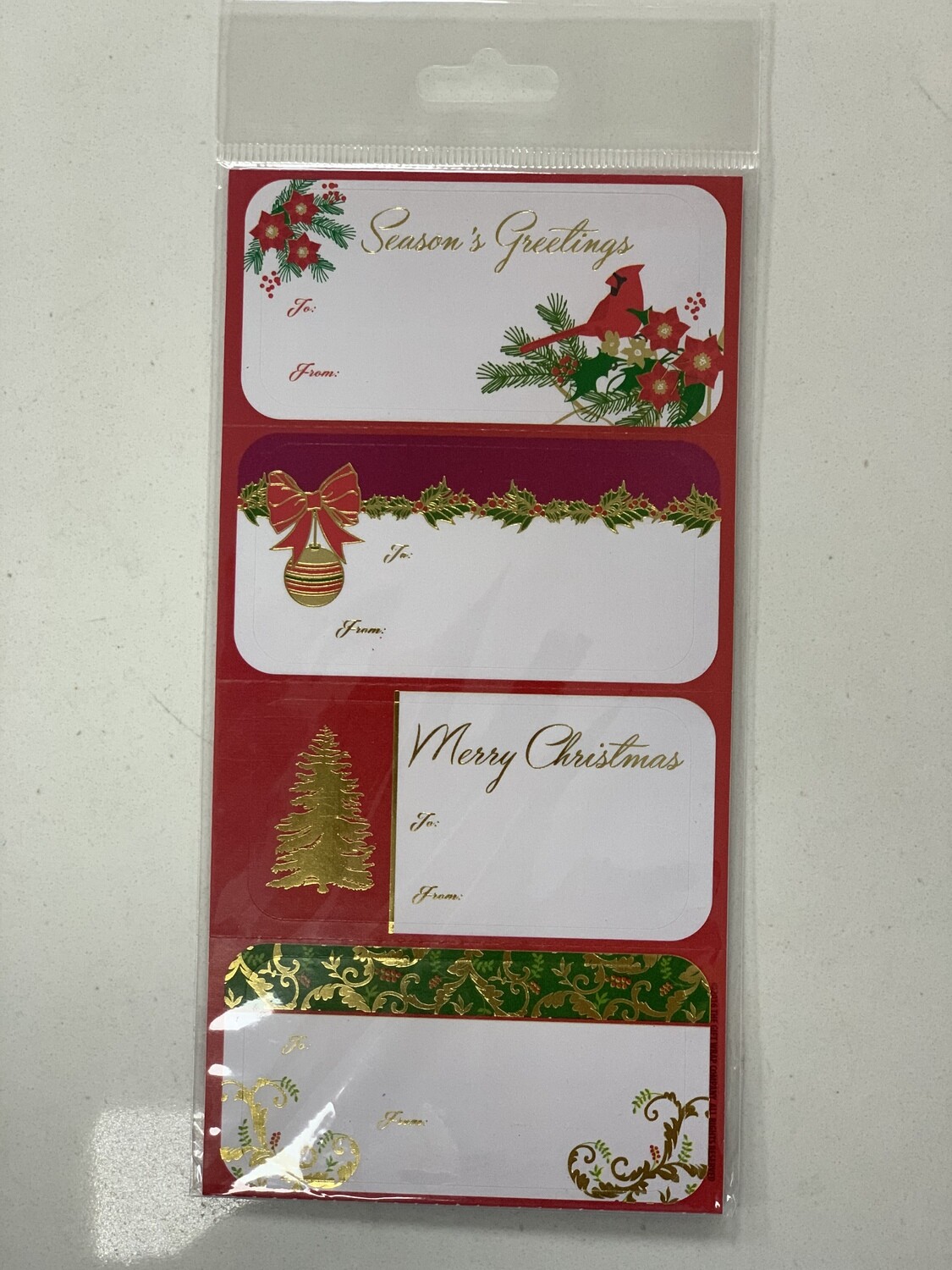 Traditional Foil Christmas Gift Labels 24ct+