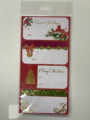 Traditional Foil Christmas Gift Labels 24ct+
