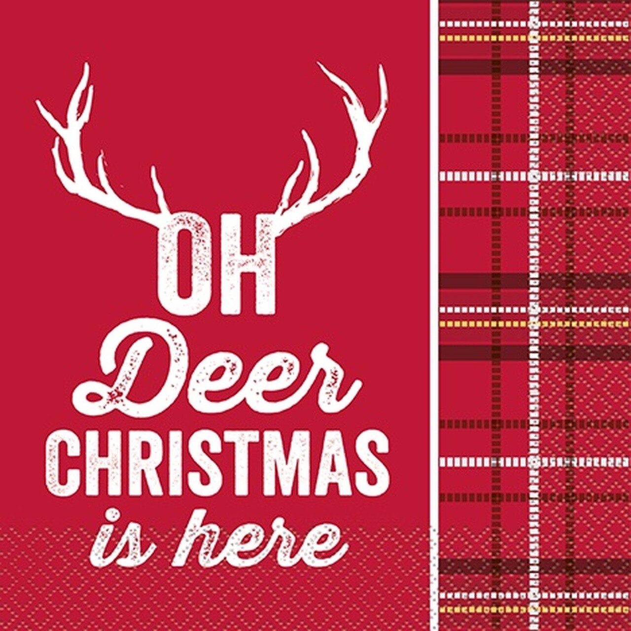 Plaid Oh Deer Christmas Lunch Napkins 16ct+