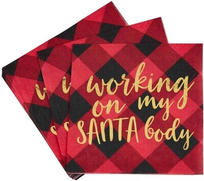 Working on My Santa Body Beverage Napkins+