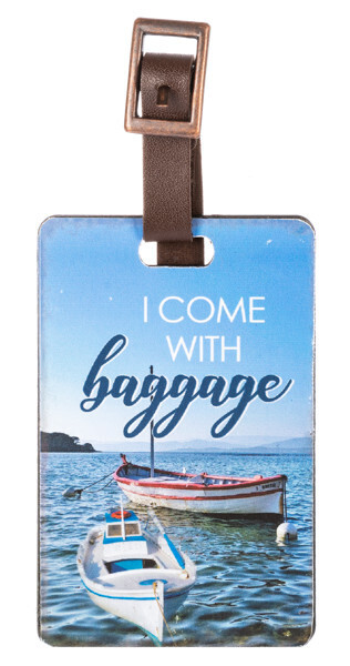 Travel Sayings Luggage Tags+, Style: I come with Baggage