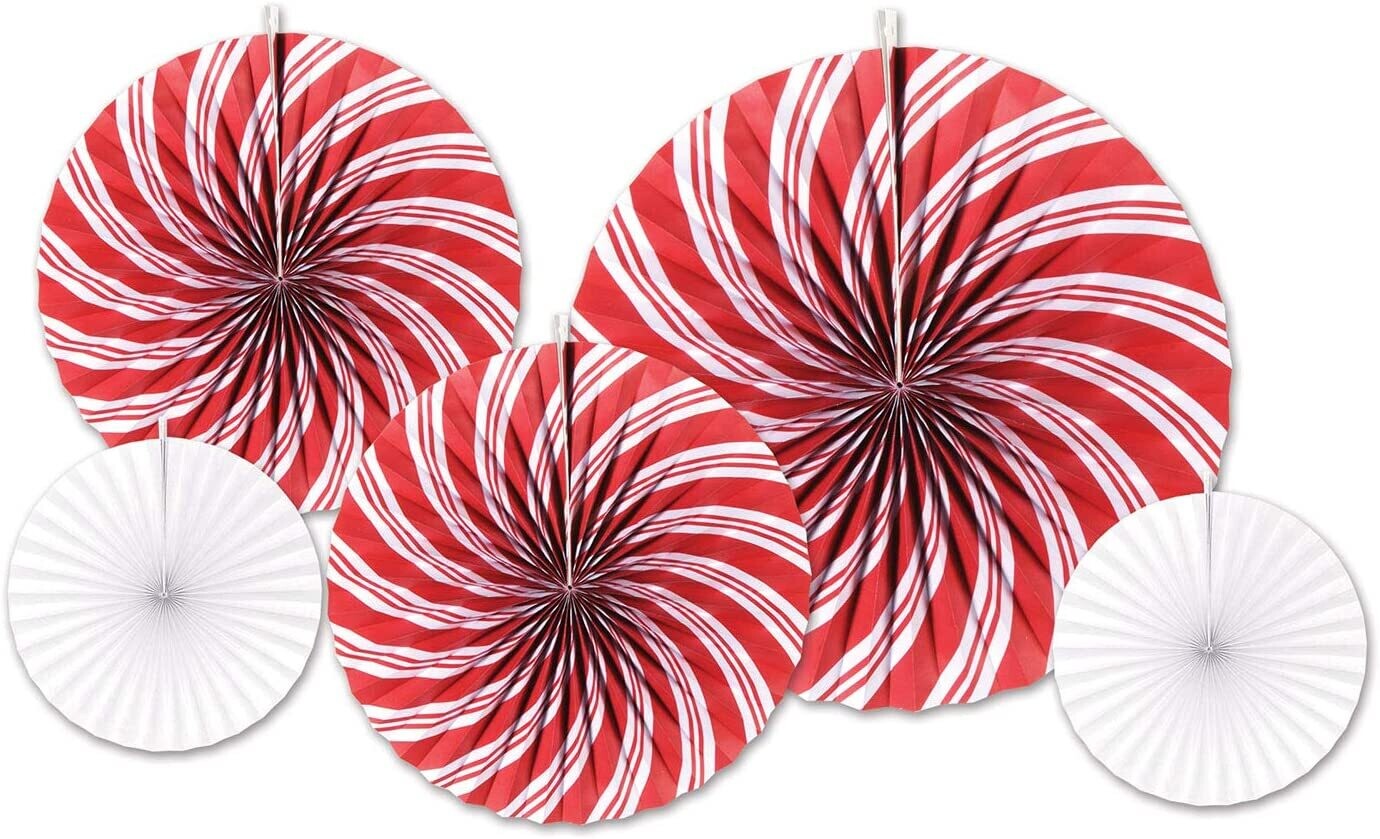 Peppermint Assorted Paper Fans+