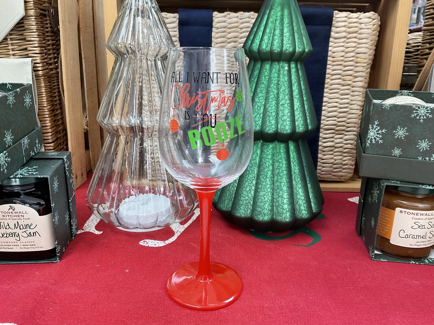All I Want for Christmas is Booze Wine Glass+
