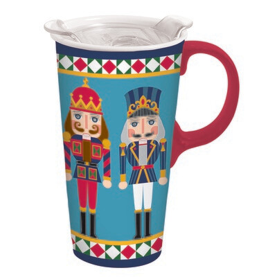 17oz Ceramic Nutcracker Travel Mug+
