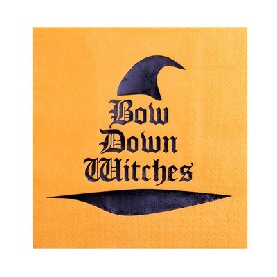 Bow Down Witches Halloween Cocktail Napkins+