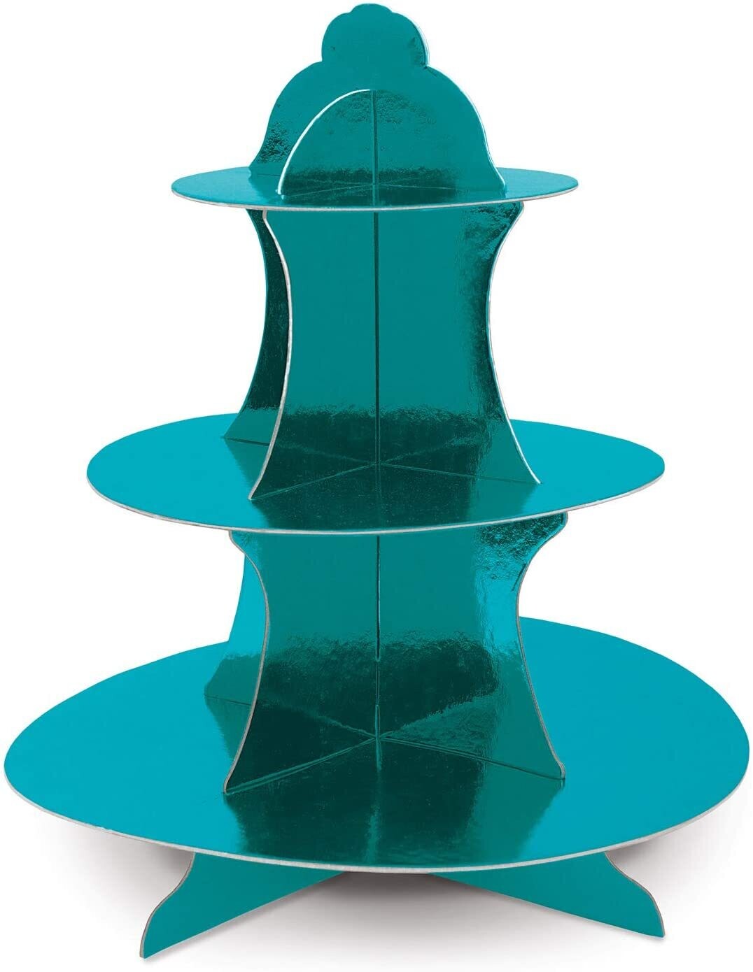 Turquoise Metallic Cupcake Stand 13.5&quot; Tall+