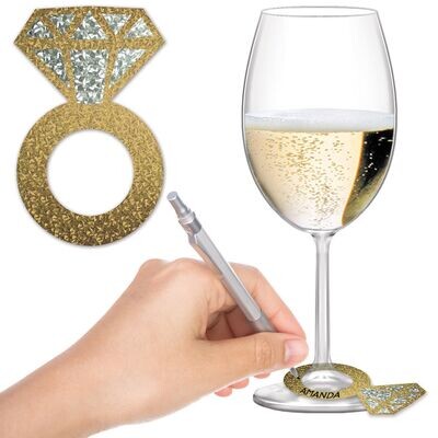 Diamond Ring Wine Glass Markers+