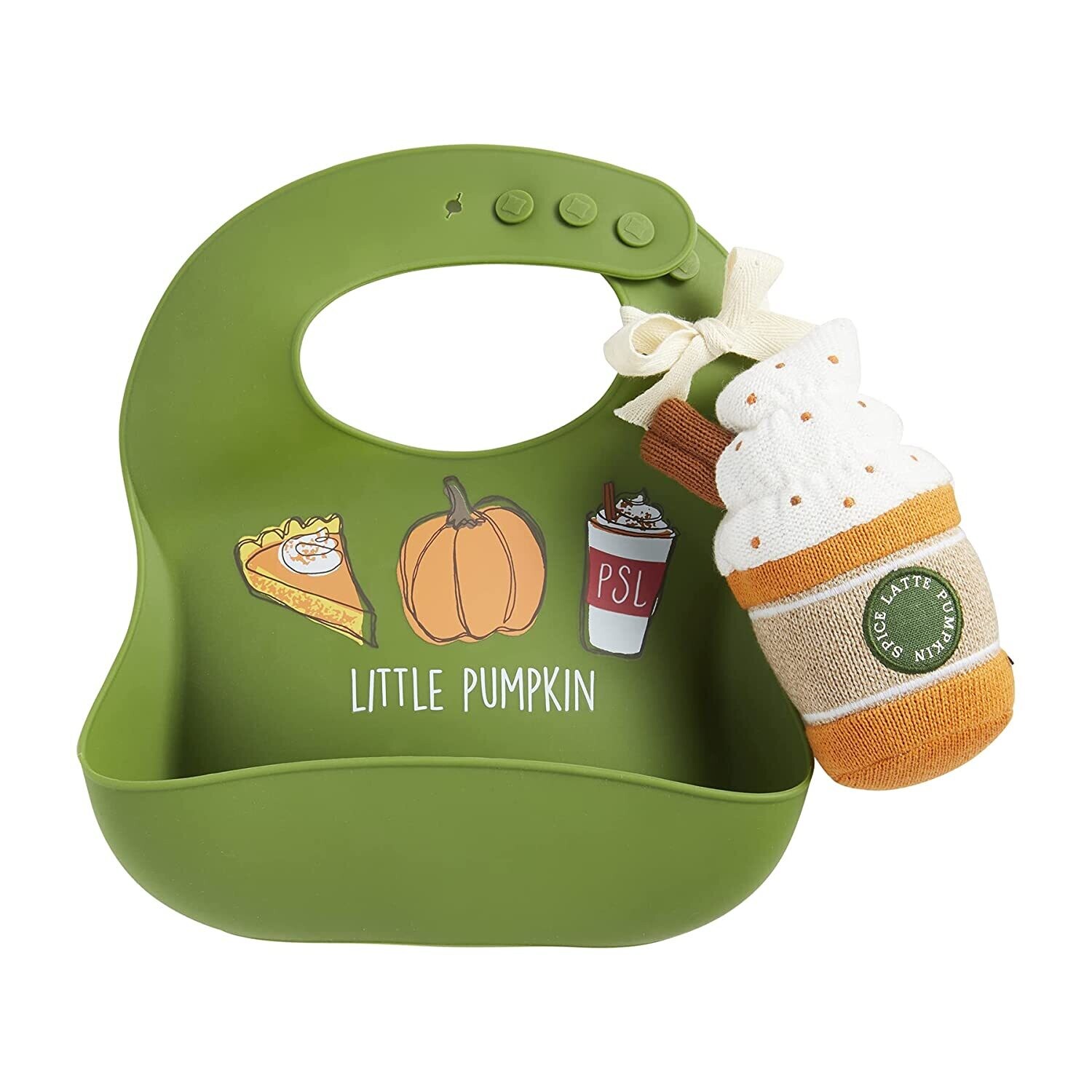 Little Pumpkin Bib &amp; Rattle Set+
