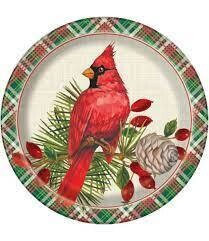 Red Cardinal Christmas Plates 9” 8ct+