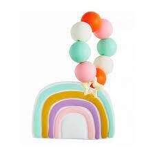 Blue Rainbow Silicone Teether +