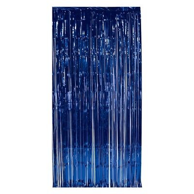 Metallic Blue Fringe Curtain 36&quot; wide x 8ft Tall AMZ+