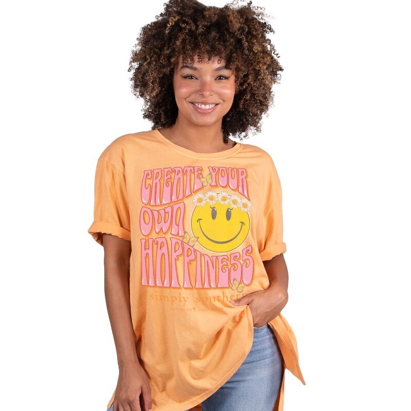 Simply Southern Happiness Honey Acid One Size Shirt +