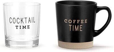 Coffee Time- Mug and Rocks Glass Set+
