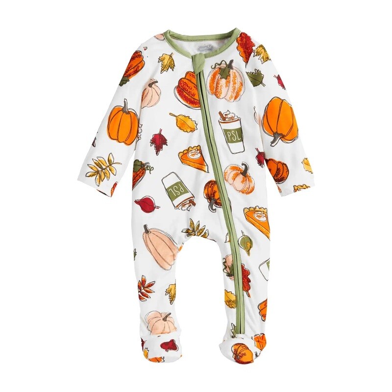 Pumpkin Spice Onesie Sleeper 3-6 mo+