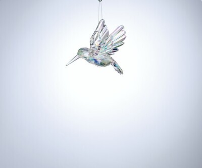 Glass Hummingbird Ornament-Iridescent+