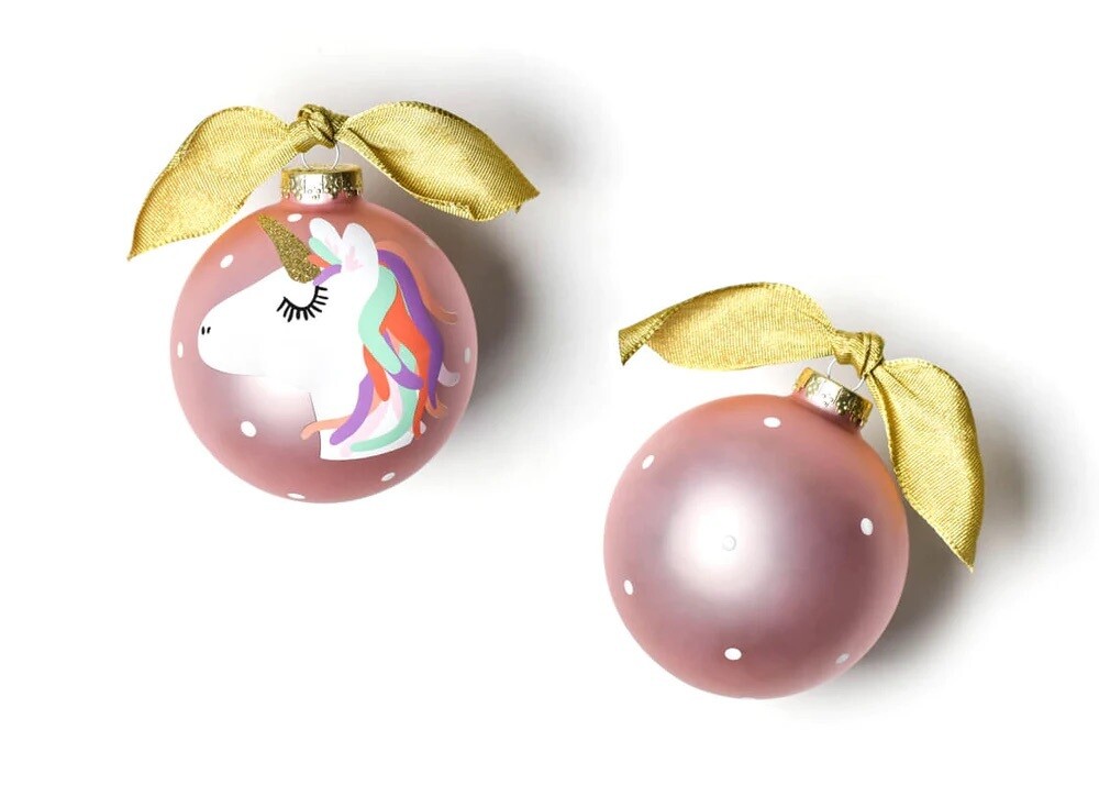 Unicorn Glass Ornament+