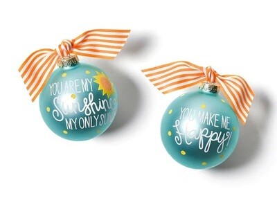 You are my Sunshine glass ornament+