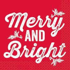 Merry and Bright Christmas Napkins 16ct+
