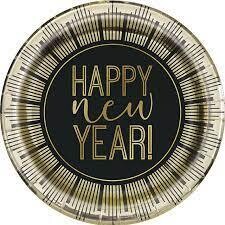 Roaring New Years Gold and Black Plates 9” 8ct+